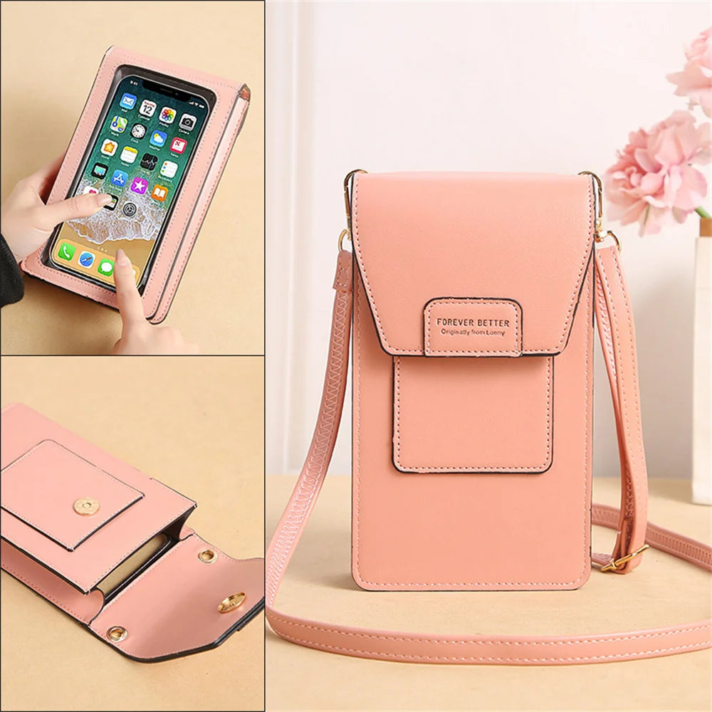Women's Phone Crossbody Shoulder Bag Wallet Pu Leather Bag