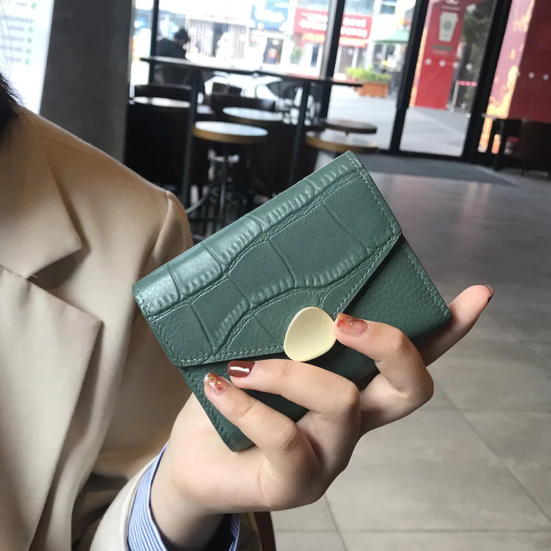 Short Leather Hasp Wallet Women Small Purse