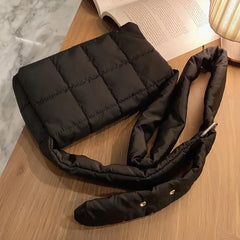 Padded Shoulder Bag Woven Messenger Bag for Women