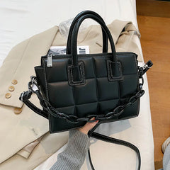 Retro Chain Handbag High PU Leather Women's Shoulder Messenger Bag