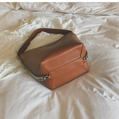 Large Capacity Chain Bucket Shoulder Bag PU Leather Totes Shopping Bag