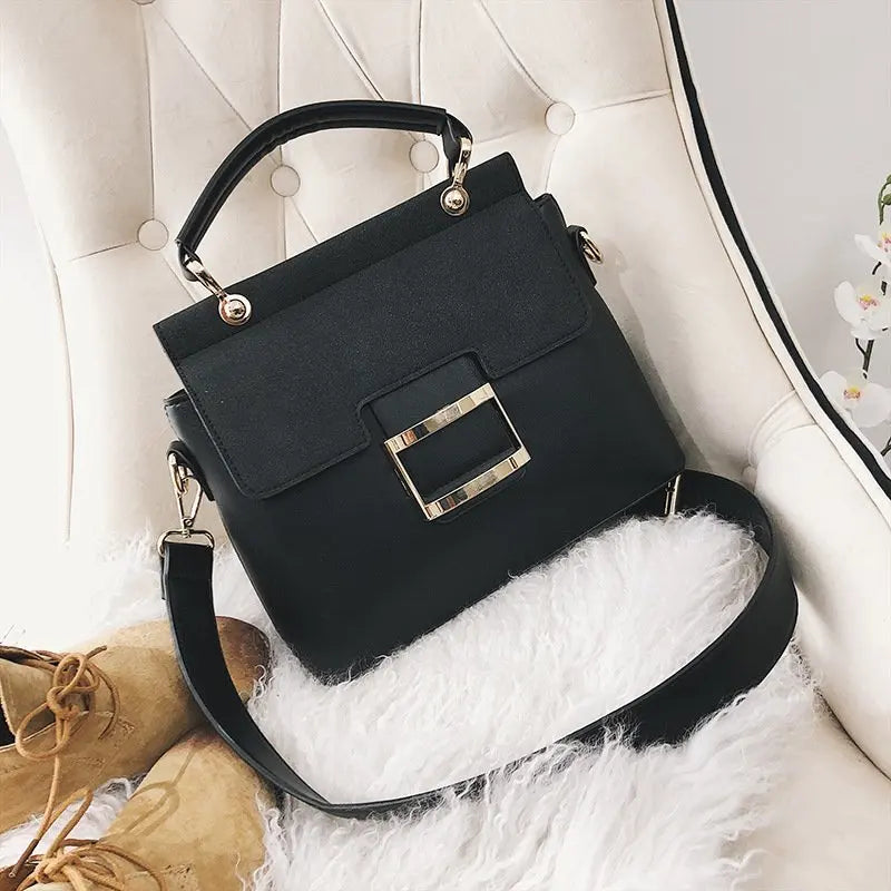 Vintage Shoulder Bags Buckle PU Leather Handbags Crossbody Bags
