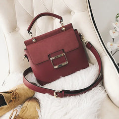 Vintage Shoulder Bags Buckle PU Leather Handbags Crossbody Bags