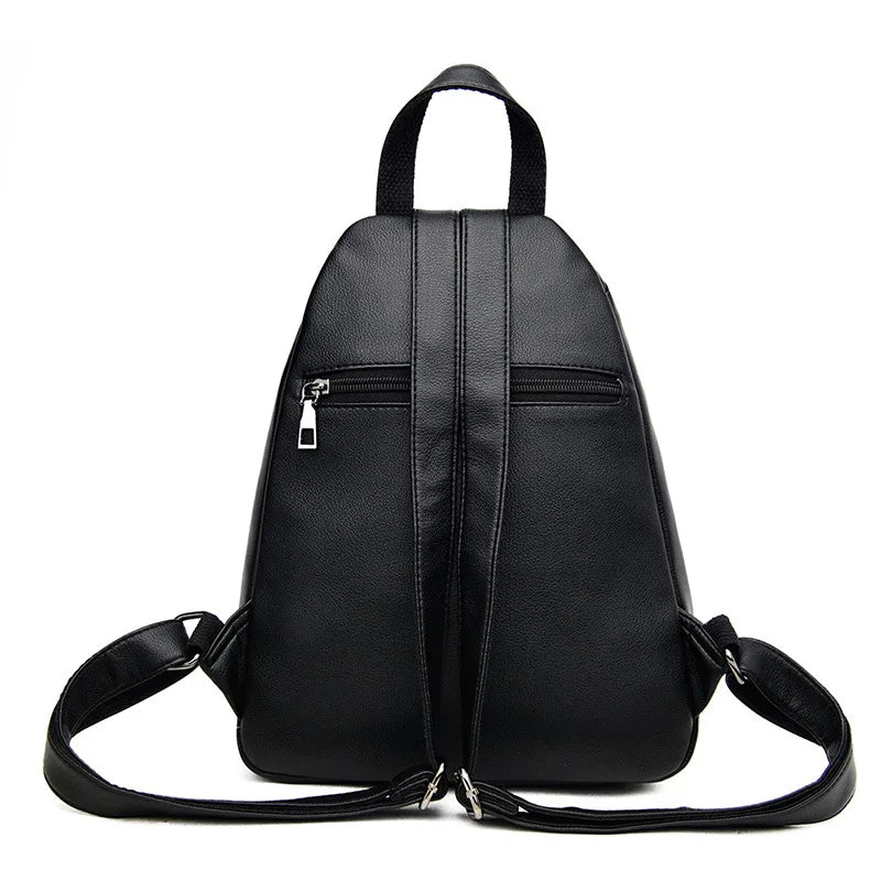 Red Leather Backpack for Women High School Travel Bags