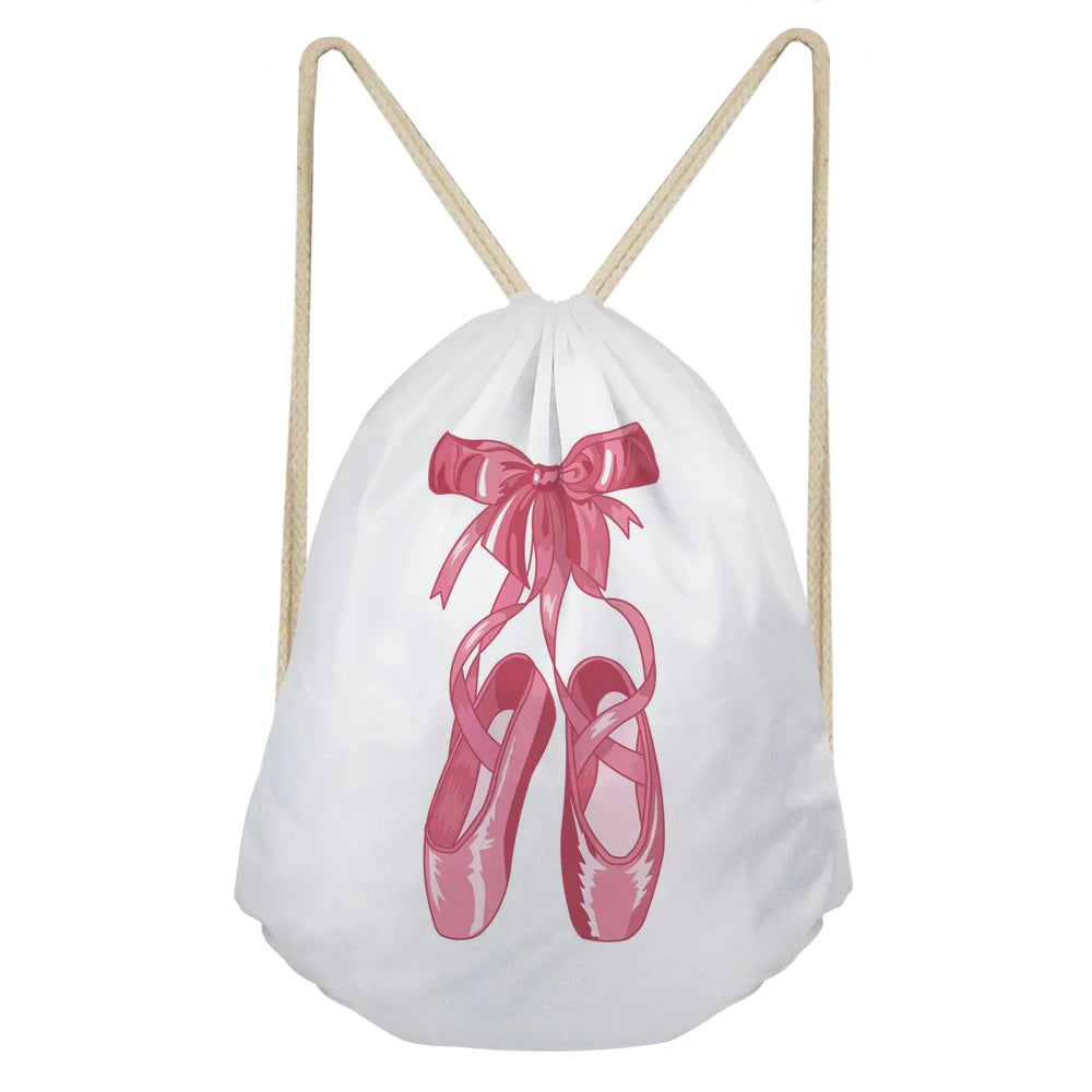 Pink Ballet Shoes Backpack for Teenage Girls