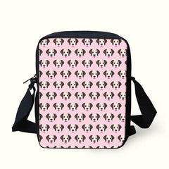 Dog Pattern Messenger Crossbody Bag Girls Handbags Shoulder Bags