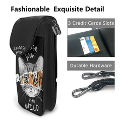 Animal Pattern Shoulder Bag Catty Print Small Messenger Purse