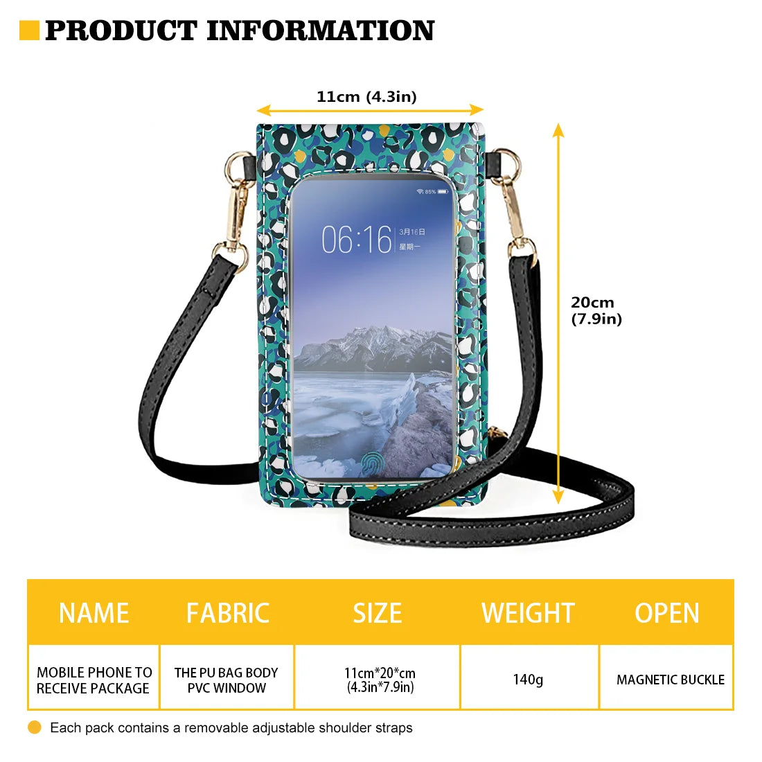 Women's Touch Screen Cell Phone Purse PU Leather Handbag