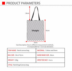 Cat Print Canvas Handbag Female Shopping Bag