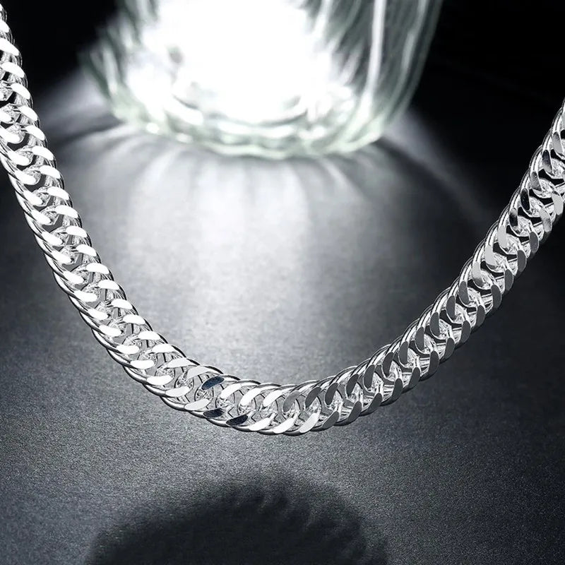925 Sterling Silver 10MM Chain Necklace Solid Wedding Jewelry