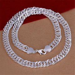 925 Sterling Silver 10MM Chain Necklace Solid Wedding Jewelry