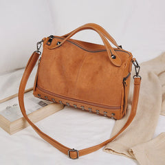 Vintage Motorcycle Bag Scrub Pu Shoulder Bags For Women Rivet Big Bag