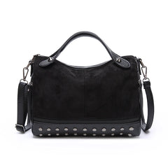 Vintage Motorcycle Bag Scrub Pu Shoulder Bags For Women Rivet Big Bag