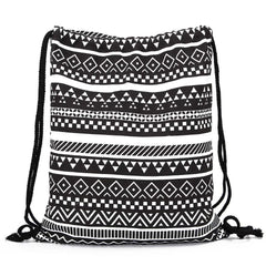 Vintage Canvas Drawstring Backpack for Women