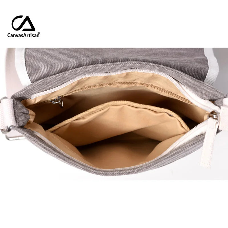 Canvas Retro Messenger Bag Floral Printing Shoulder Bag