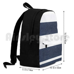 Navy & Stripes Outdoor Hiking Backpack Waterproof Camping Travel Mens