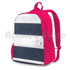 Navy & Stripes Outdoor Hiking Backpack Waterproof Camping Travel Mens