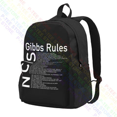 Ncis Gibbs Rules Men Large Capacity Backpack Print Schoolbag Eco Friendly Bags