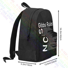 Ncis Gibbs Rules Men Large Capacity Backpack Print Schoolbag Eco Friendly Bags