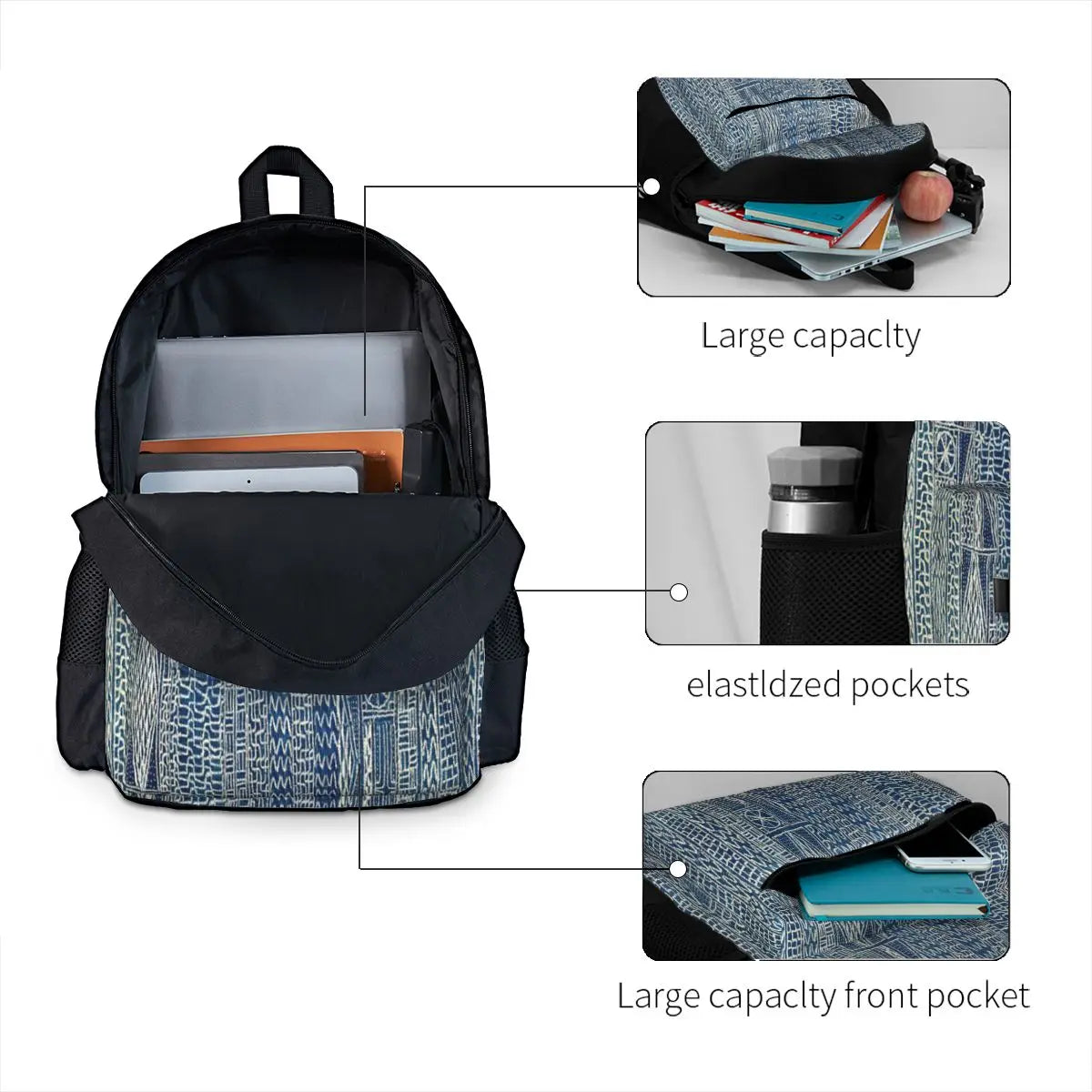 Ndop Cameroon Textile Backpacks for Men and Women