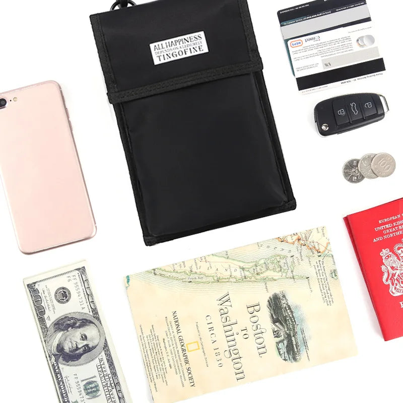 RFID Blocking Neck Wallet Travel Pouch