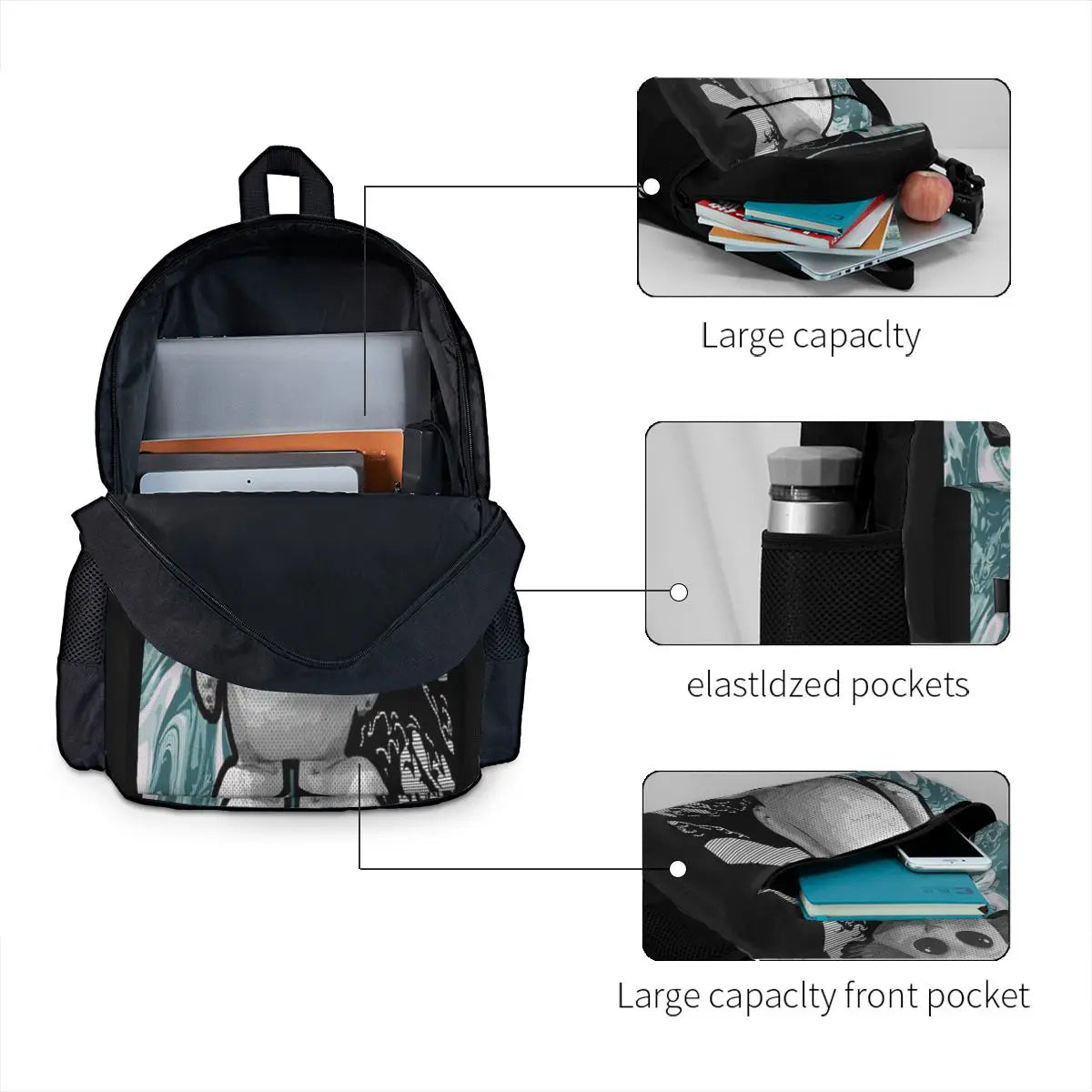 Ned Vaporwave Backpacks Men's Women's School Bag