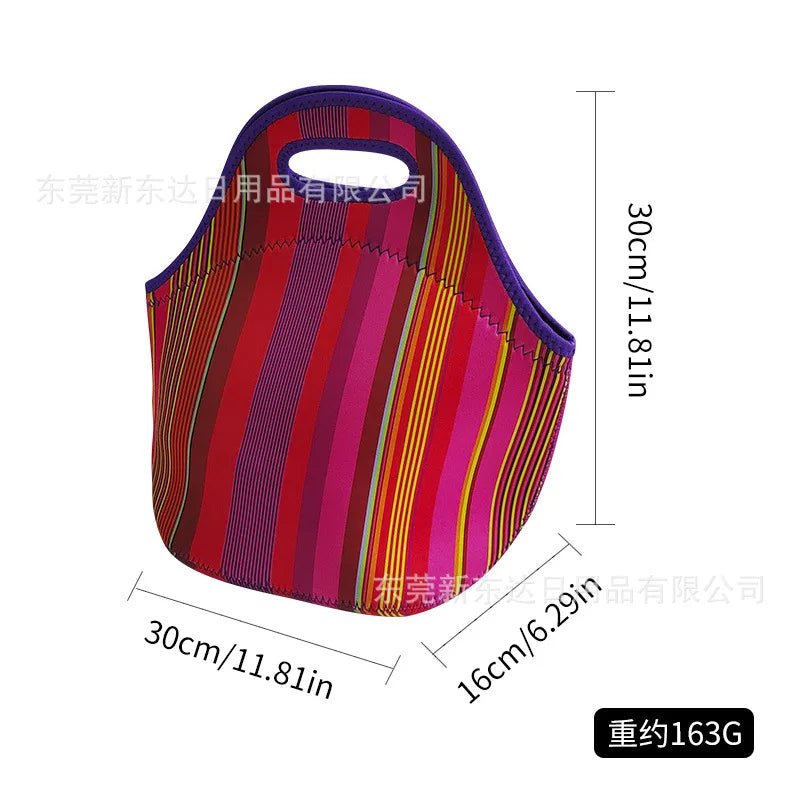 Neoprene Portable Lunch Bag Thermal Insulated Bento Box Tote Cooler Pouch