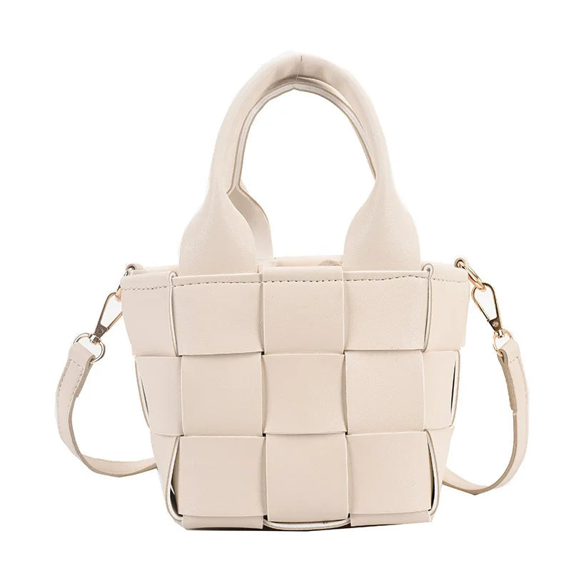 Mini Woven Crossbody Bag for Women, High-quality Handheld Bucket Bag