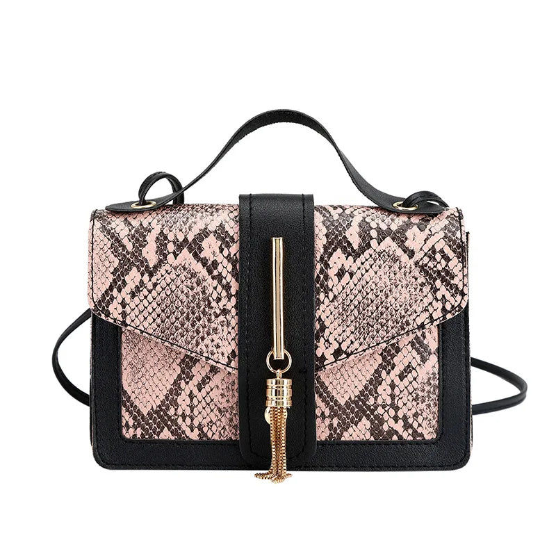 Snake Pattern Pendant Women's Shoulder Bag Hand Bag Single Shoulder Cross Bag