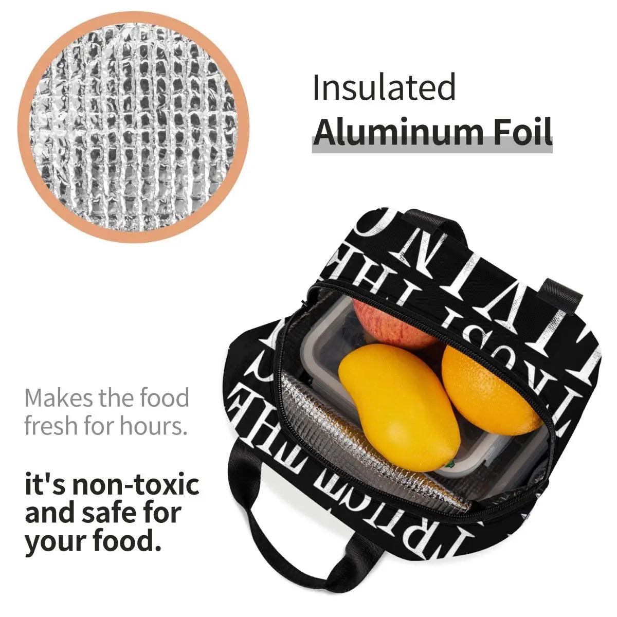 Goth Halloween Witch Quote Insulated Lunch Tote Bag