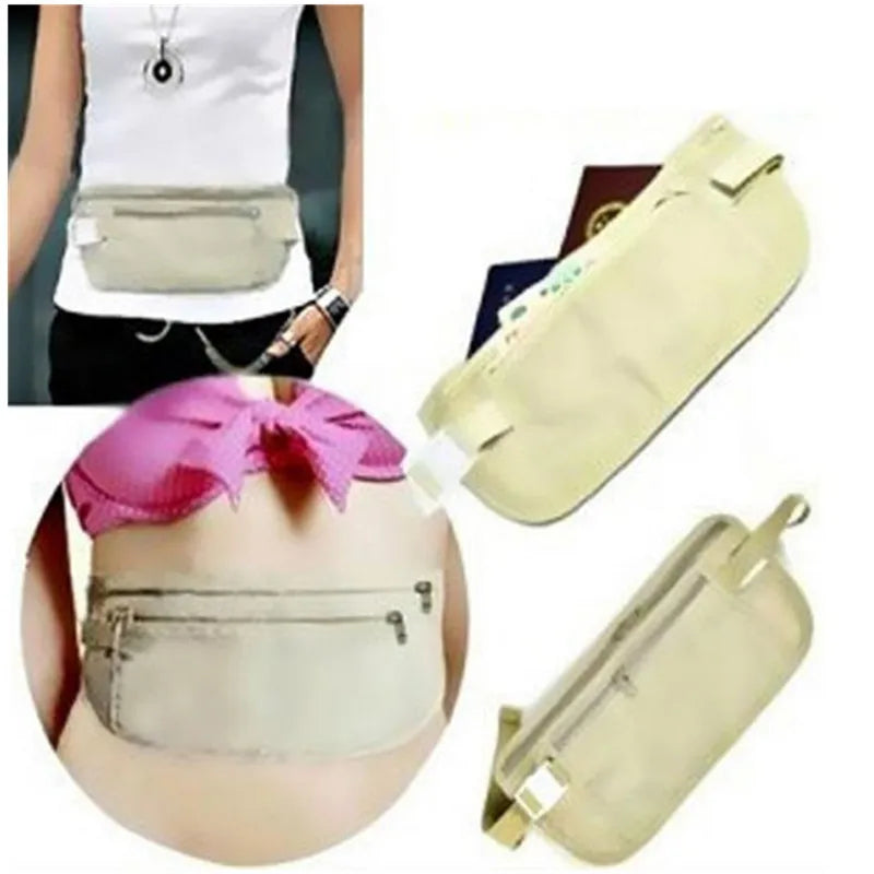Invisible Travel Waist Packs Waist Pouch For Passport Money Belt Bag