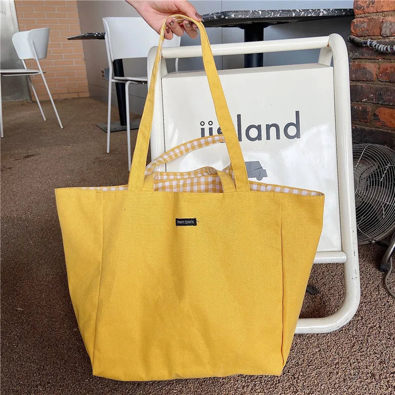 Plaid Double-Sided Shoulder Bag Student Female