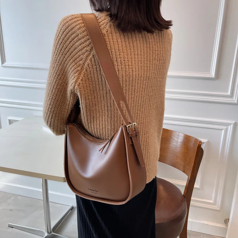 2021Autumn Retro Underarm Bag Wide Shoulder Strap Lady Messenger Bag