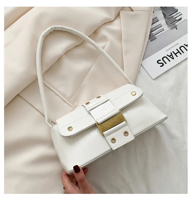 Vintage Crocodile Shoulder Handbag for Women
