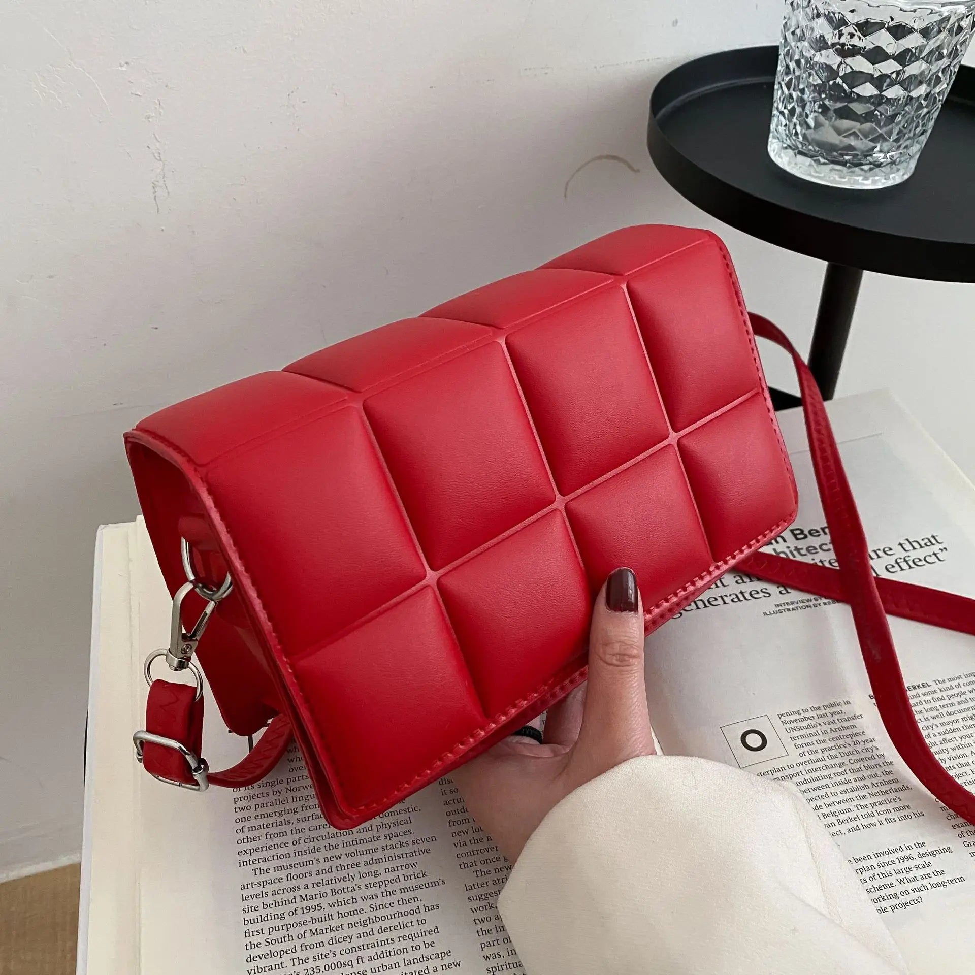 Spring Wild Shoulder Bag Plaid Bag Women Ladies Messenger Small Square Bag