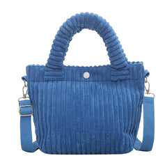 Corduroy Bucket Bag Plush Cross-body Tote Handbag