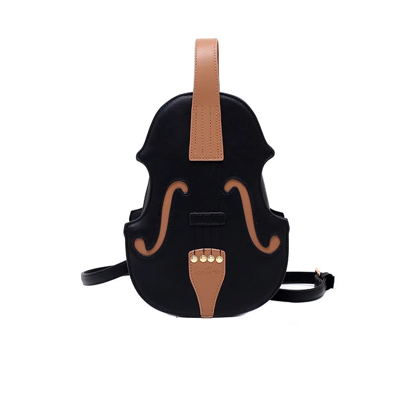 Vintage Violin Shoulder Crossbody Bag for Women Pu Leather Bag
