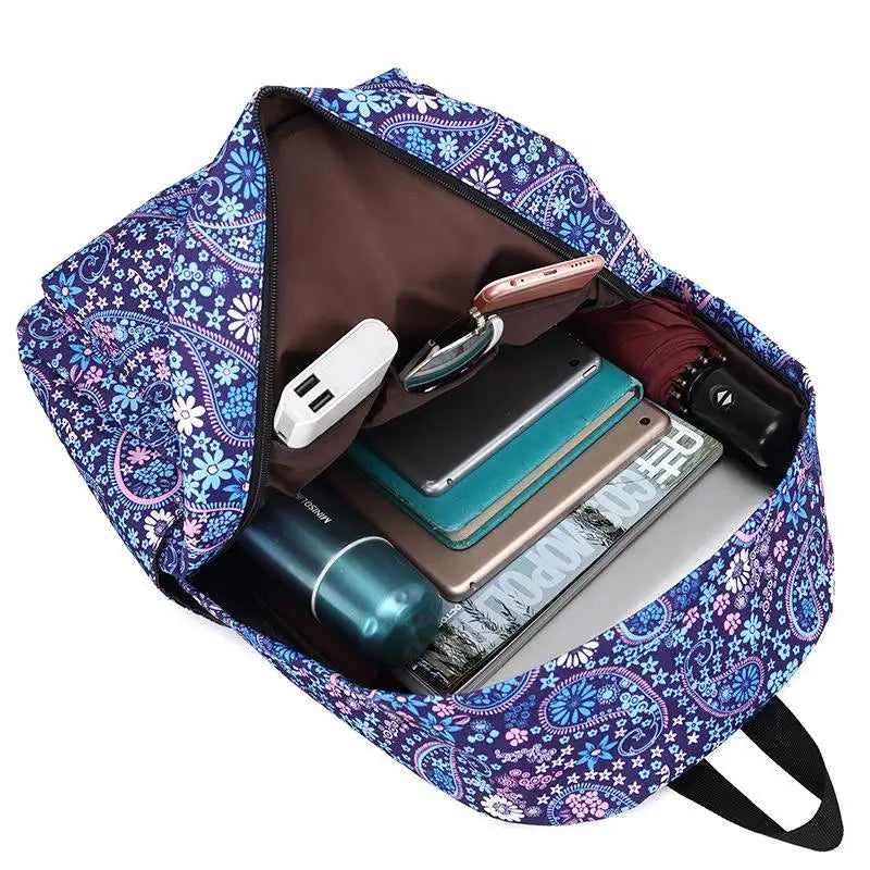 Waterproof Oxford Cloth Student Backpack Set