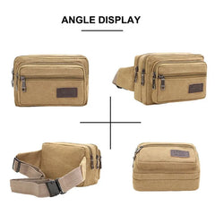 Canvas Men Waist Bag Outdoor Sports Climbing Camping Pack Belt Travel Bags