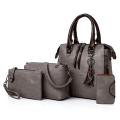 4pcs/Set High Ladies Handbags Female PU Leather Shoulder Messenger Bags Women