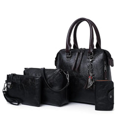 4pcs/Set High Ladies Handbags Female PU Leather Shoulder Messenger Bags Women
