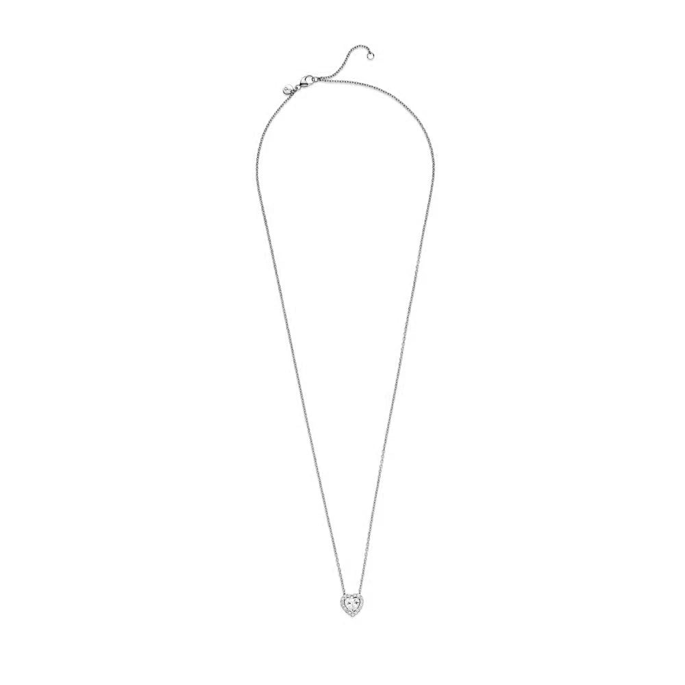 925 Silver Elevated Heart Necklace for Women Birthday Gift