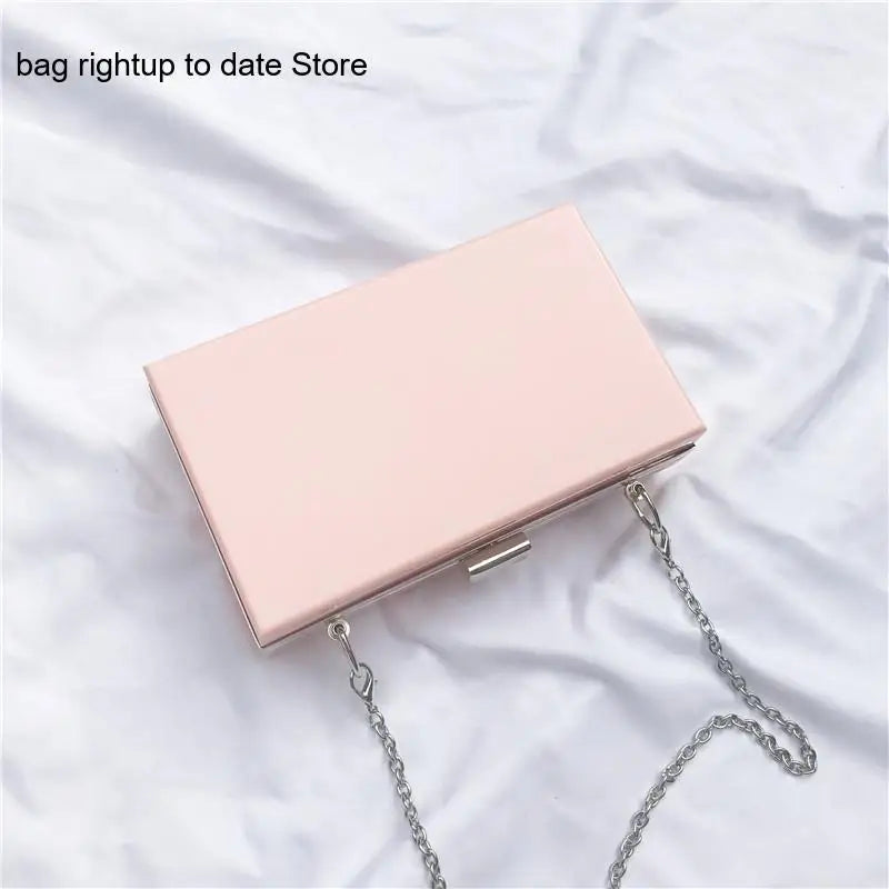 Acrylic Transparent Women Clutch Bag Chain Evening Handbag