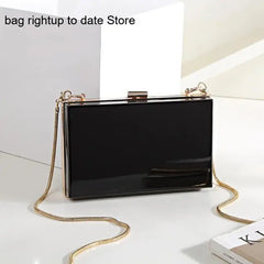 Acrylic Transparent Women Clutch Bag Chain Evening Handbag