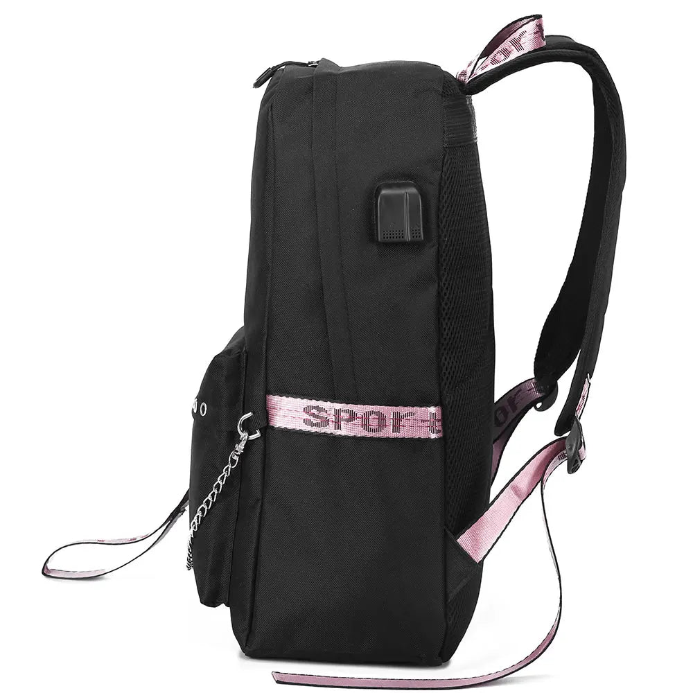 Anime Hunter USB Boys Girls Kids School Book Bags Women Backpack Canvas Men