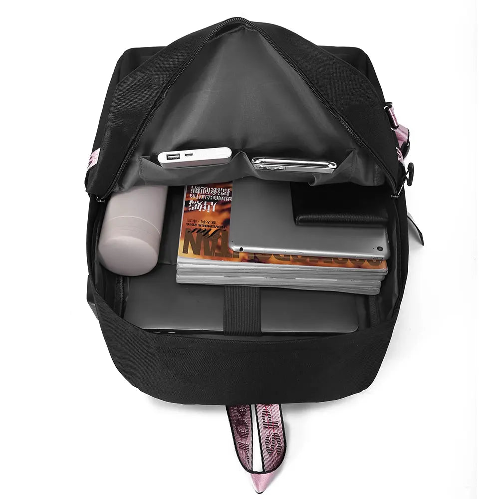 No Game No Life Anime USB School Backpack Canvas Laptop Bagpack