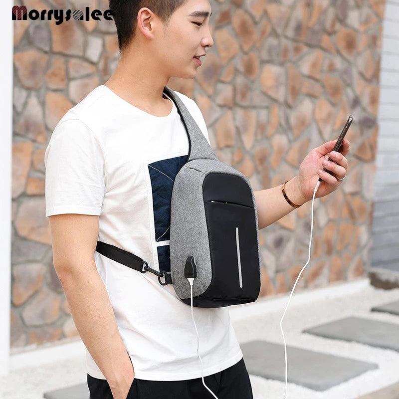 Arriaval USB Charging Crossbody Bag Men's Business Chest Pack