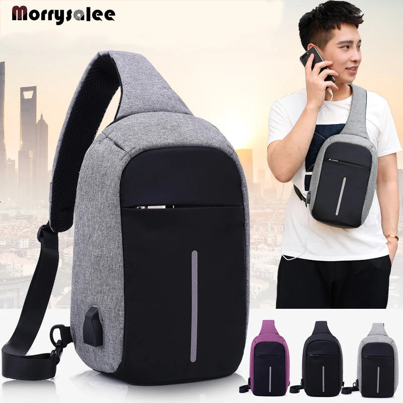 Arriaval USB Charging Crossbody Bag Men's Business Chest Pack