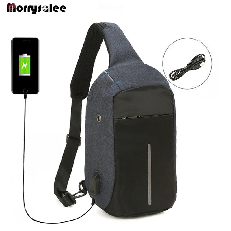 Arriaval USB Charging Crossbody Bag Men's Business Chest Pack