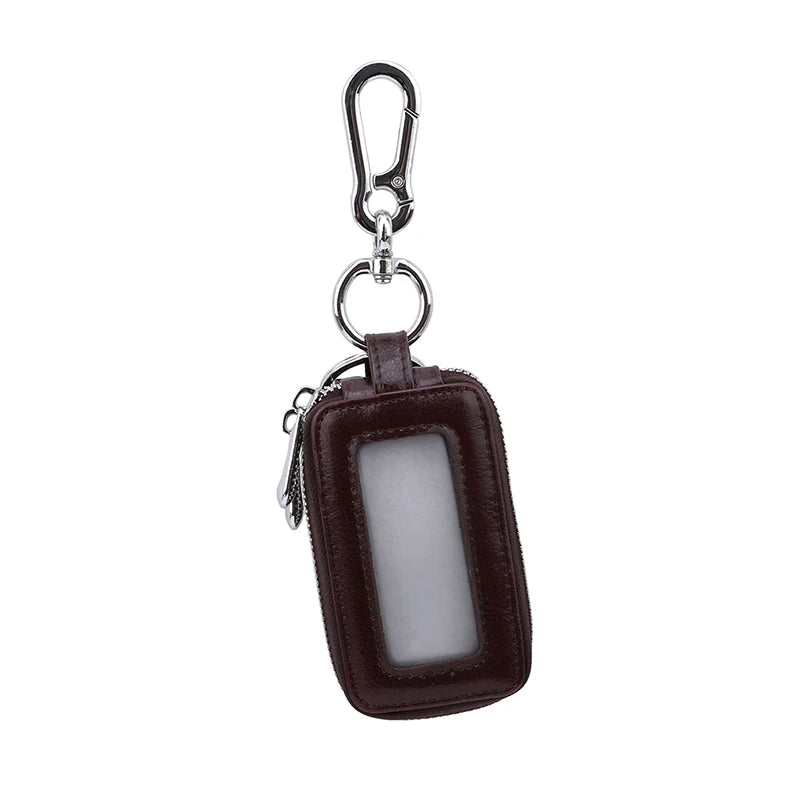 Pu Leather Car Key Holder Double Zipper Square Key Case